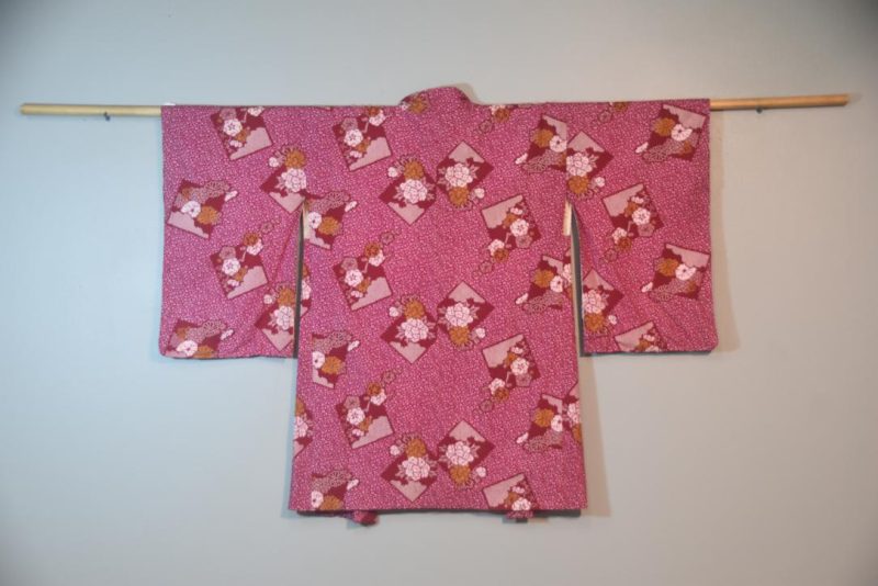 Sweet Raspberry Japanese Vintage Haori Jacket - Image 5
