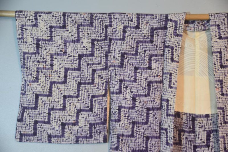 Purple Stairs Shibori Japanese Vintage Haori Jacket - Image 4