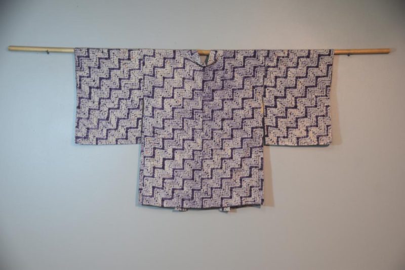 Purple Stairs Shibori Japanese Vintage Haori Jacket - Image 6