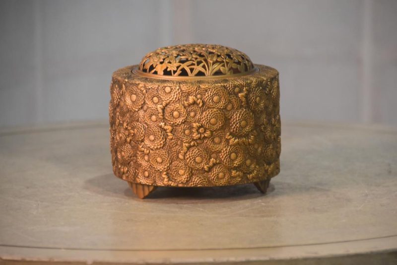 Japanese Bronze Incense Burner Width:130mm