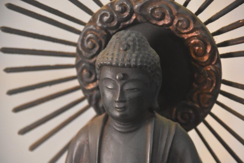 Japanese Wooden Gilded Amida San Buddha Height:410mm - Image 2