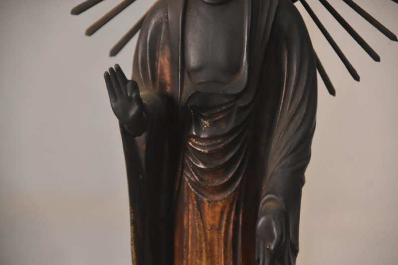 Japanese Wooden Gilded Amida San Buddha Height:410mm - Image 11