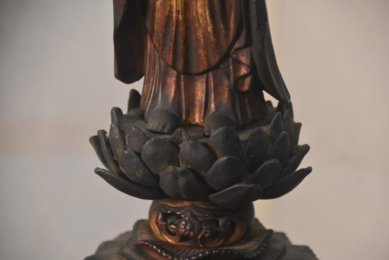 Japanese Wooden Gilded Amida San Buddha Height:410mm - Image 10