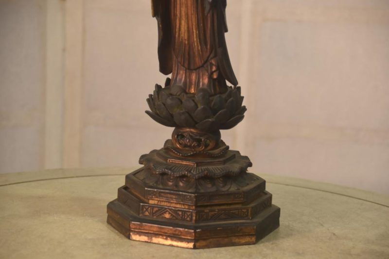 Japanese Wooden Gilded Amida San Buddha Height:410mm - Image 3