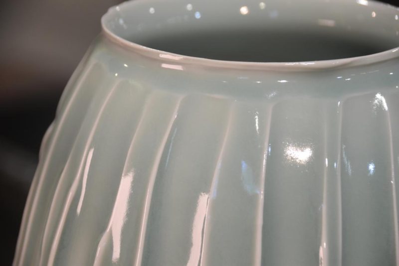 Japanese Seiji Celadon Vase Width:205mm - Image 2