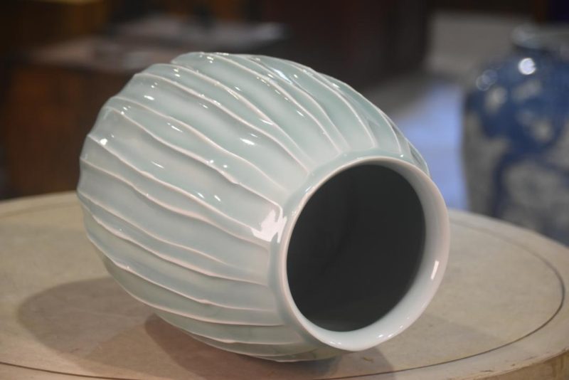 Japanese Seiji Celadon Vase Width:205mm - Image 3
