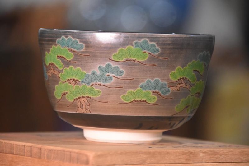 Kyoyaki Pottery Chawan Tea Bowl Width:122mm - Image 6