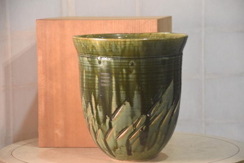 Japanese Oribe Vase Height:280mm - Image 7