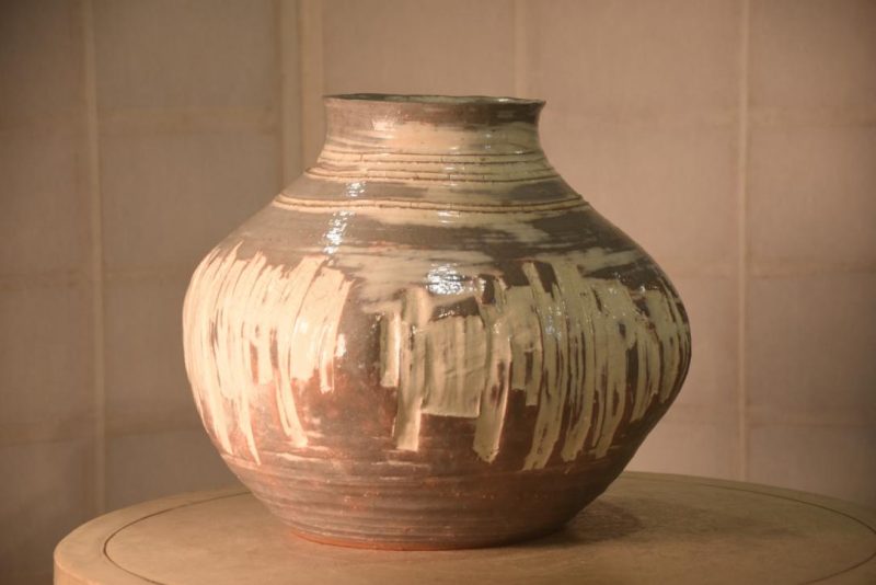 Japanese Shino Pottery Vase Height:300mm