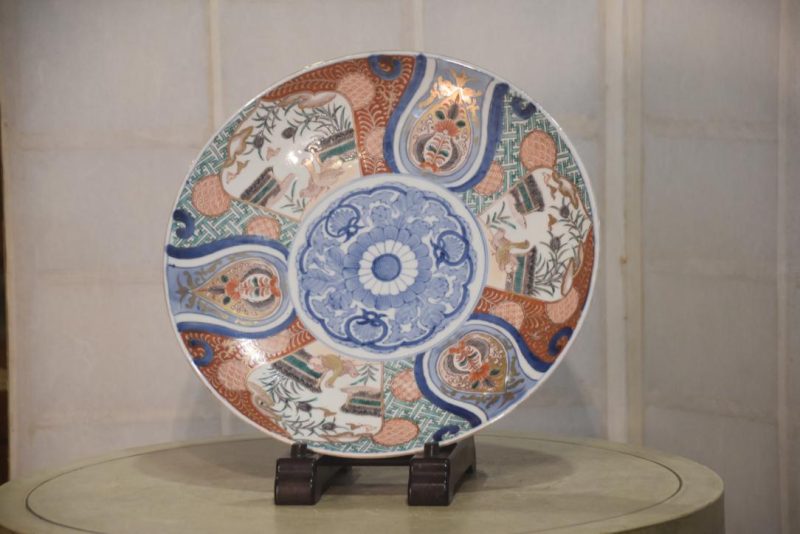 Japanese Imari Ware Porcelain Plate Width:370mm