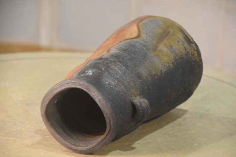 Japanese Bizen Pottery Vase in a Wooden Box Height:235mm - Image 4