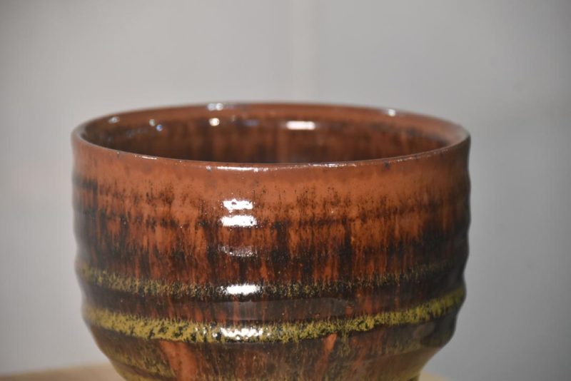 Japanese Drip Glaze Pottery Chawan Tea Bowl in a Box Width:115mm - Image 10
