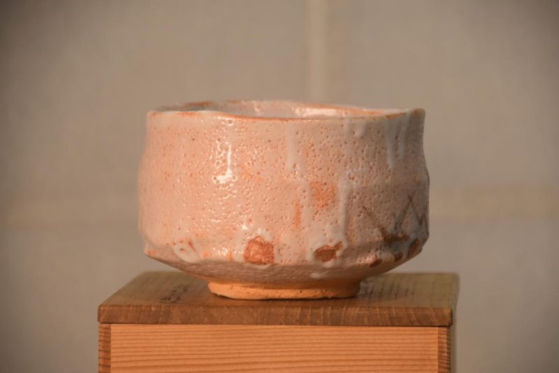 Japanese Shino Pottery Chawan Tea Bowl in a Box Width:120mm - Image 6