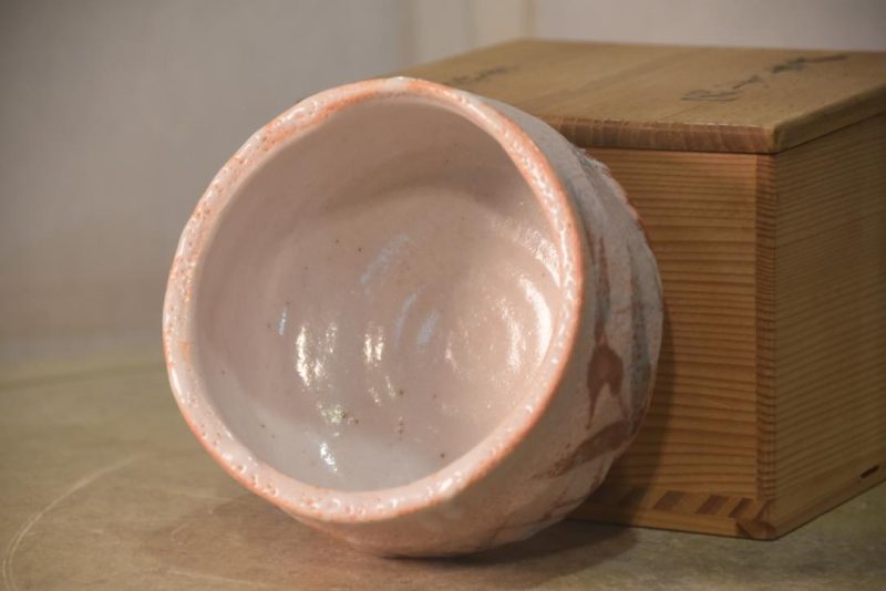 Japanese Shino Pottery Chawan Tea Bowl in a Box Width:120mm - Image 5