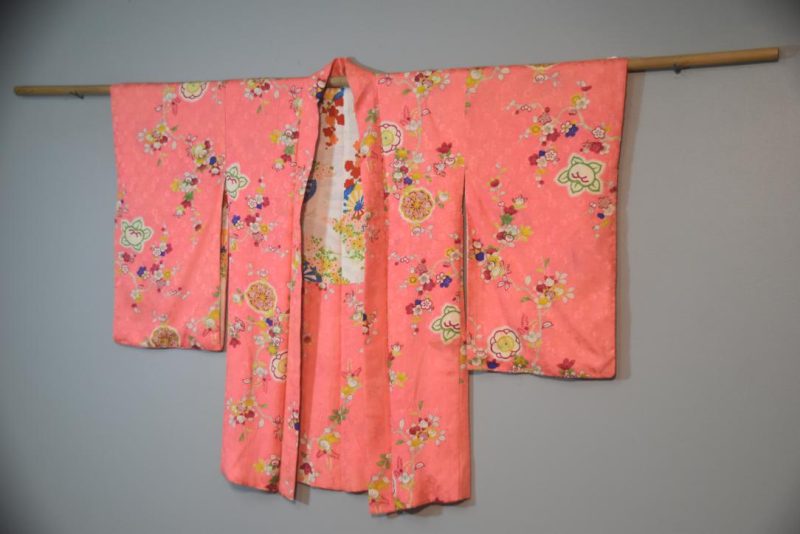 Show Stopping Pink Vintage Silk Haori Jacket - Image 5