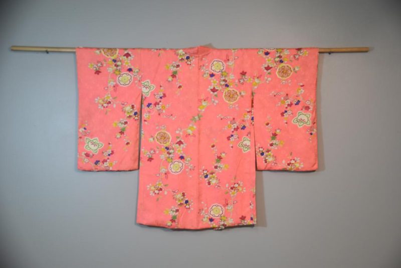 Show Stopping Pink Vintage Silk Haori Jacket - Image 6