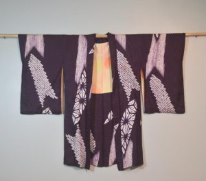 Rich Purple Shibori Vintage Silk Haori Jacket