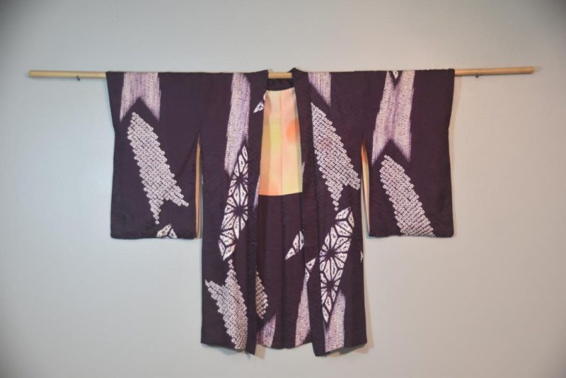 Rich Purple Shibori Vintage Silk Haori Jacket