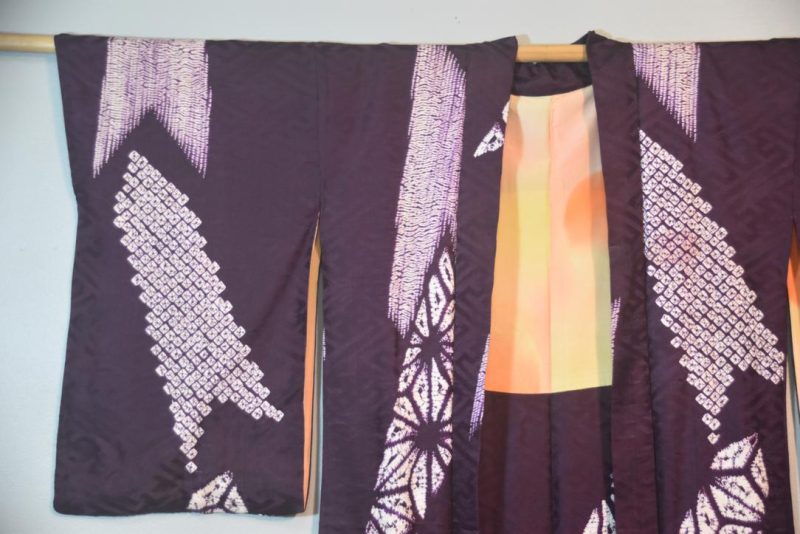 Rich Purple Shibori Vintage Silk Haori Jacket - Image 5