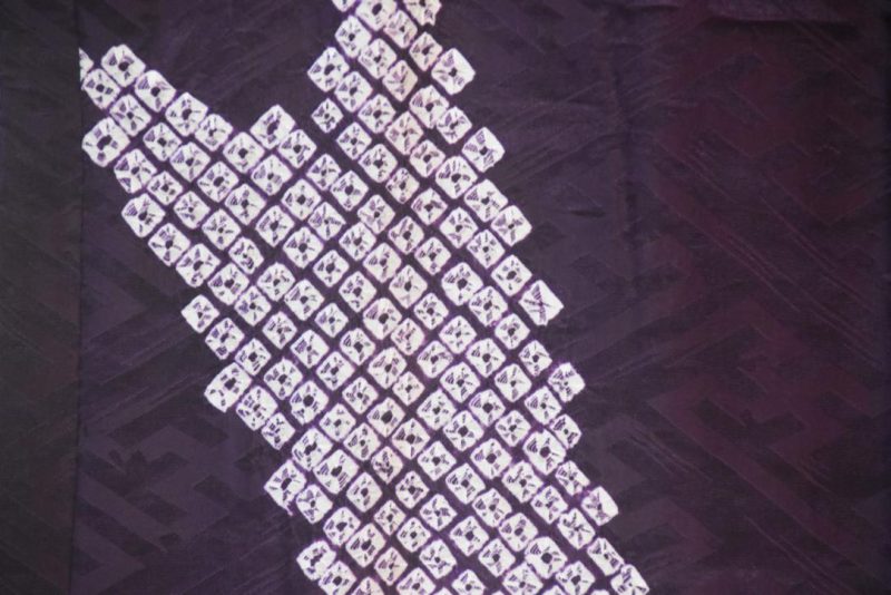 Rich Purple Shibori Vintage Silk Haori Jacket - Image 2