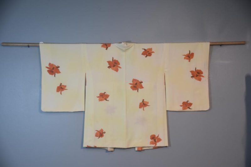 Orange Iris Japanese Silk Vintage Haori Jacket