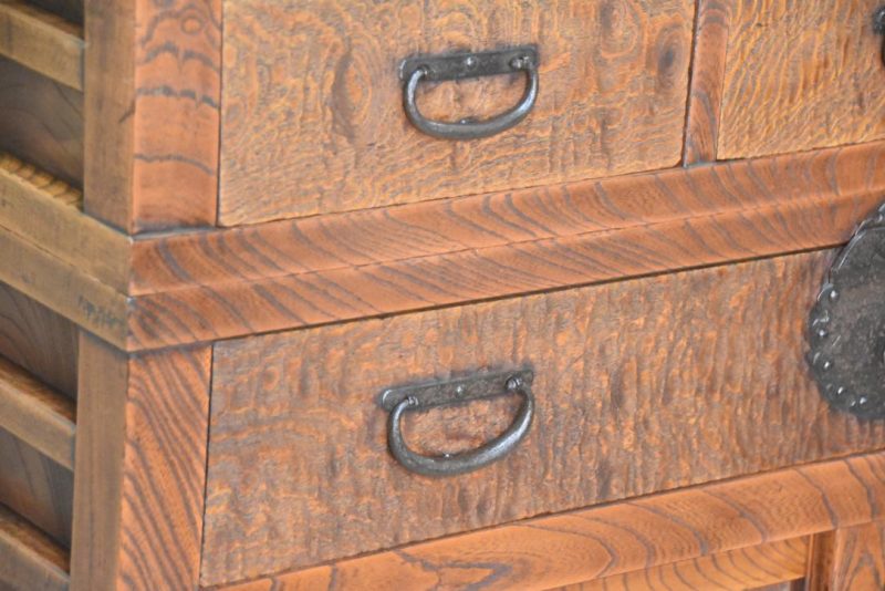 Elm Merchant Chest 2 Sections Height:1485mm. - Image 4