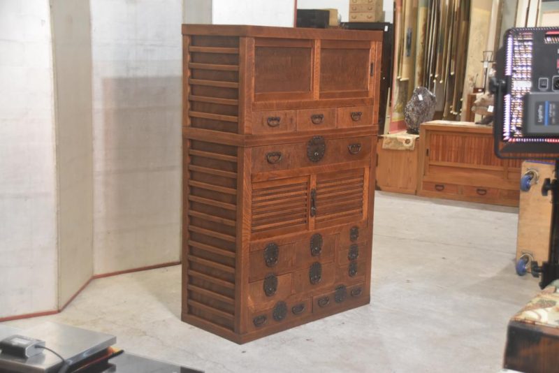 Elm Merchant Chest 2 Sections Height:1485mm. - Image 10