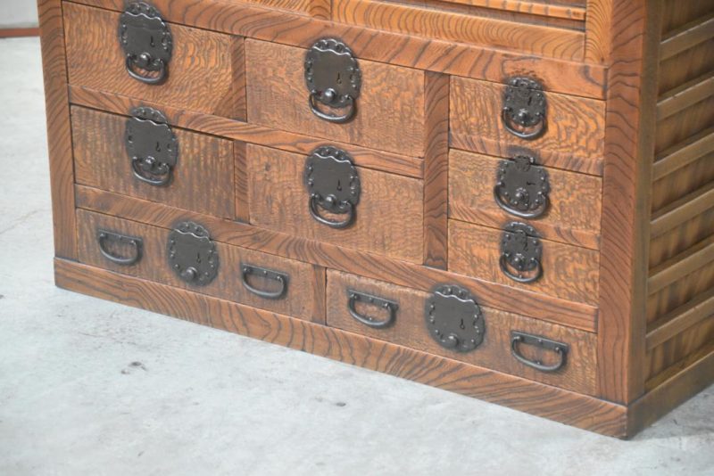 Elm Merchant Chest 2 Sections Height:1485mm. - Image 7