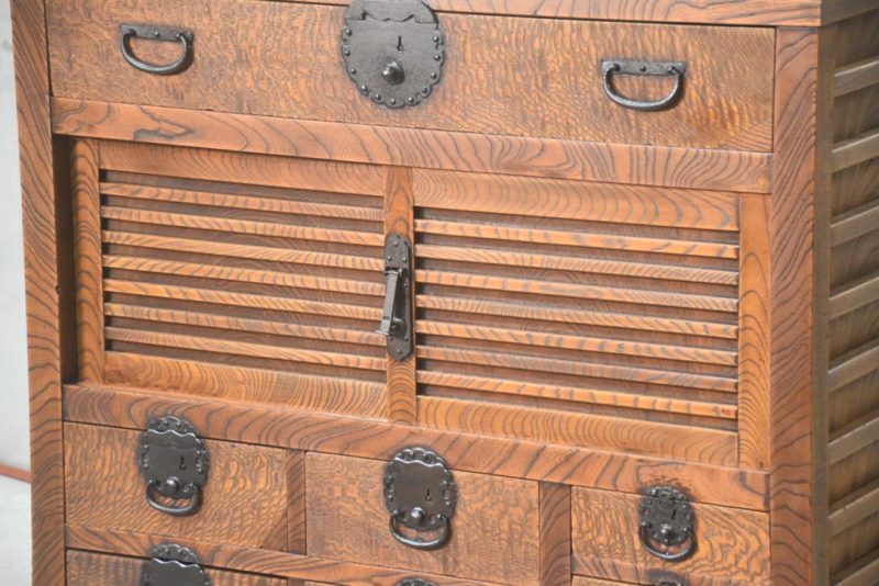 Elm Merchant Chest 2 Sections Height:1485mm. - Image 6