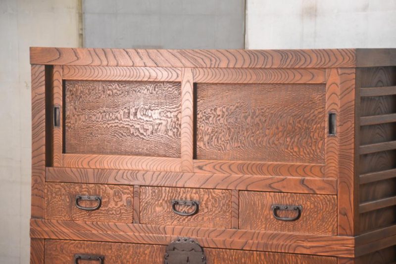 Elm Merchant Chest 2 Sections Height:1485mm. - Image 5