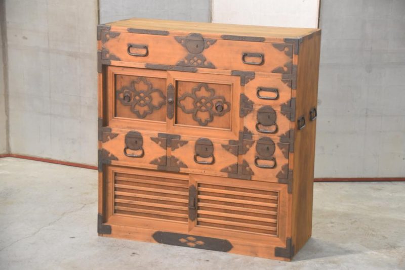 Meiji Period Osaka Region Merchant Chest Width:886mm
