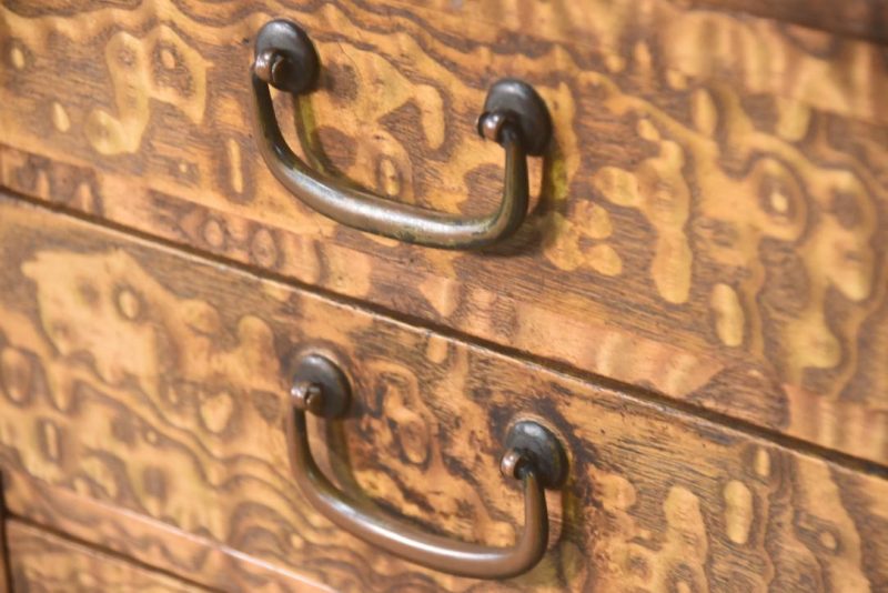 Burled Mulberry Chadansu Tea Utensil Chest Width:845mm - Image 8