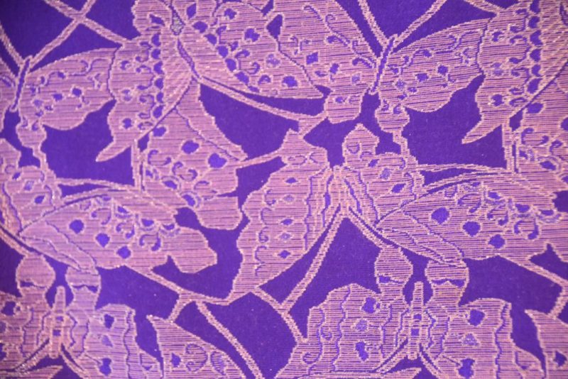Purple Butterflies Vintage Silk Haori Jacket - Image 2