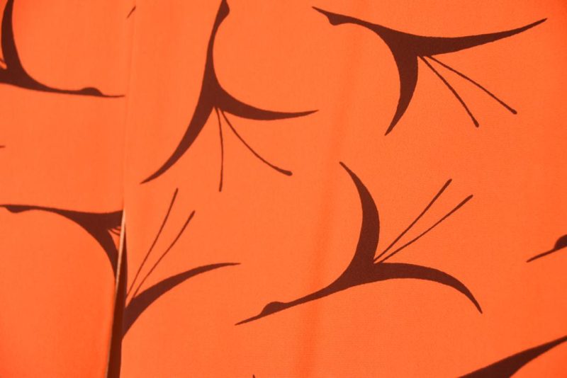 Tiger Orange with Cranes Vintage Haori Jacket - Image 2