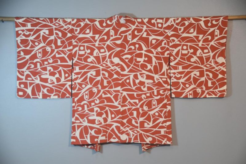 Burnt Orange Japanese Vintage Haori Jacket - Image 4