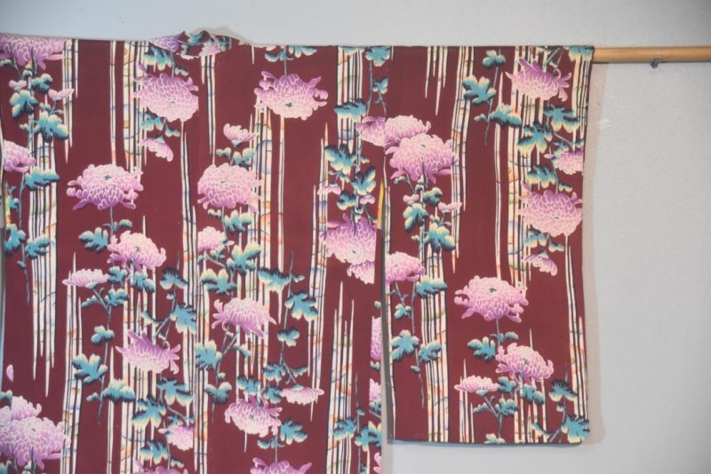 Mauve Chrysanthemum Vintage Haori Jacket - Image 6