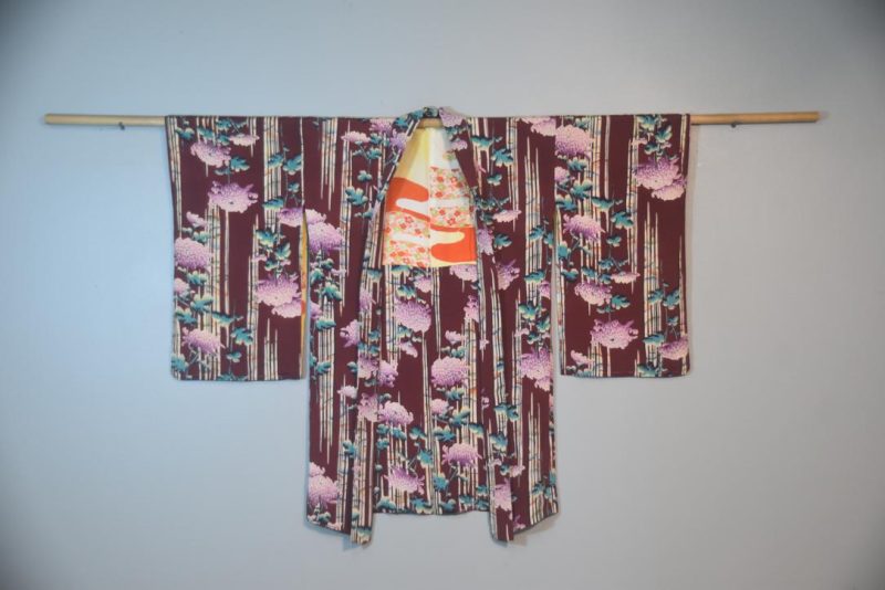 Mauve Chrysanthemum Vintage Haori Jacket - Image 4