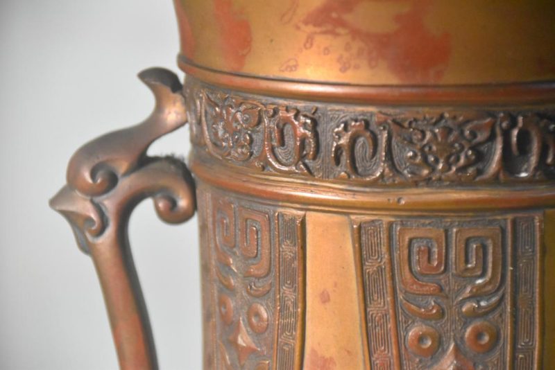 Murashido Bronze Usubata Ikenobu Vase Width:320mm - Image 2