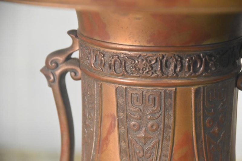 Murashido Bronze Usubata Ikenobu Vase Width:320mm - Image 4