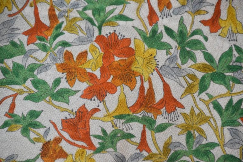 Green & Orange Floral Japanese Vintage Silk Haori Jacket - Image 2