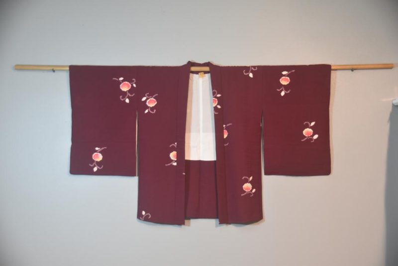 Deep Purple Japanese Silk Vintage Haori Jacket - Image 3