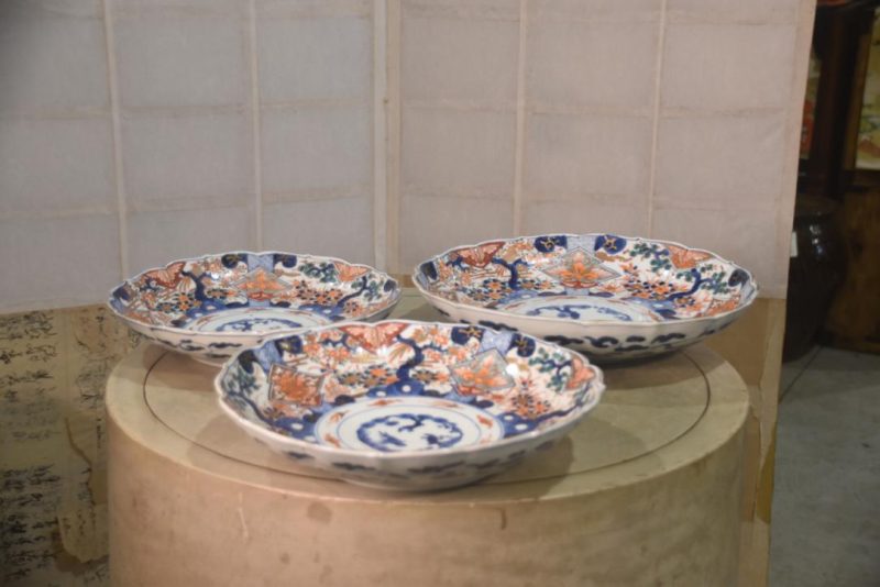 Set of 3 Japanese Imari Bowls Width:350mm