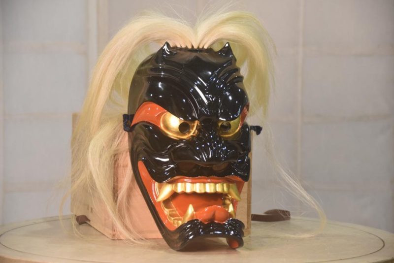 Japanese Wooden Demon Noh Mask Height:330mm