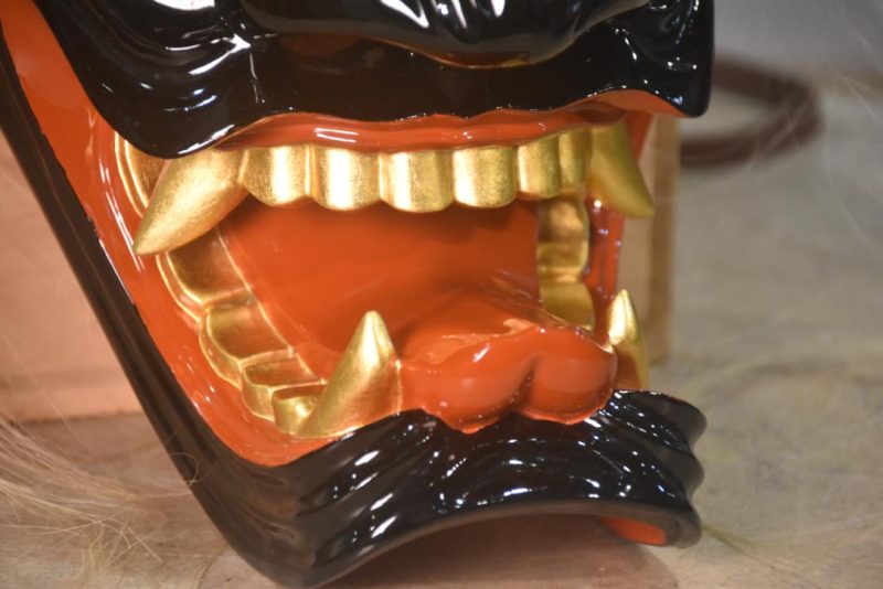 Japanese Wooden Demon Noh Mask Height:330mm - Image 2