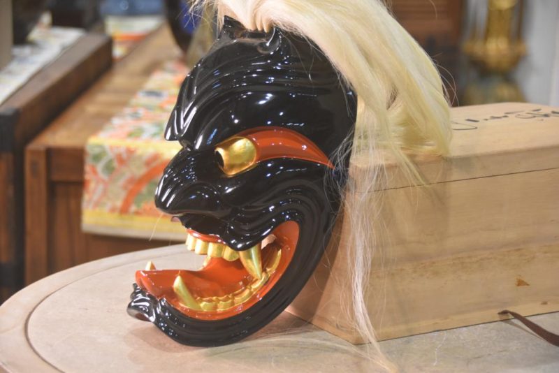 Japanese Wooden Demon Noh Mask Height:330mm - Image 9