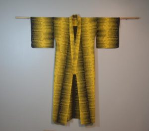 Funky Black & Mustard Japanese Cotton Yukata