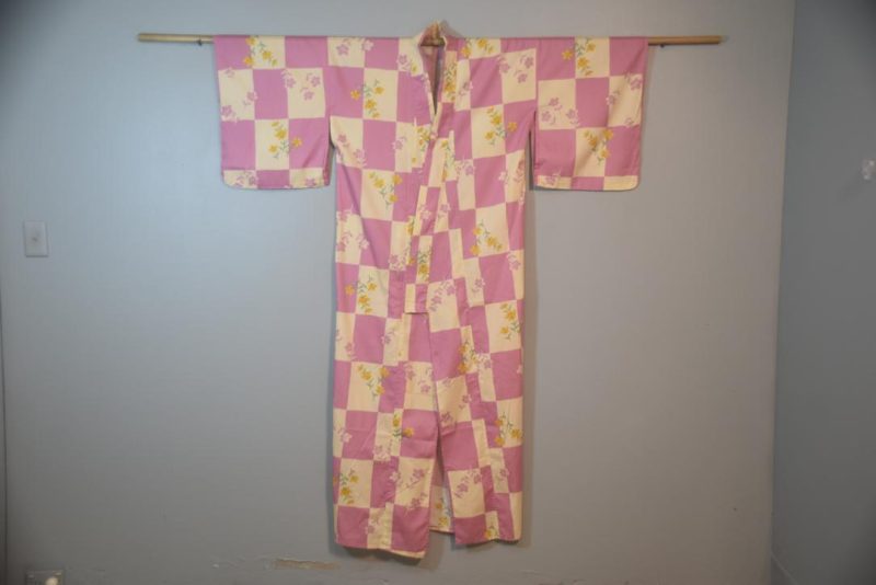 Wild Orchid Pink & Cream Japanese Cotton Yukata