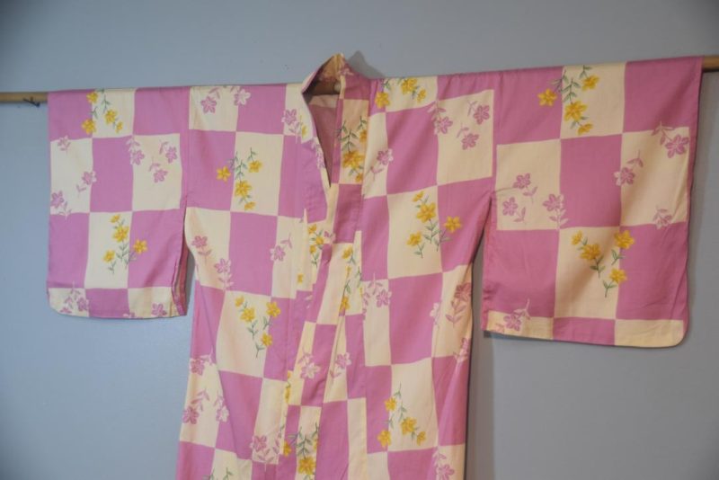 Wild Orchid Pink & Cream Japanese Cotton Yukata - Image 4