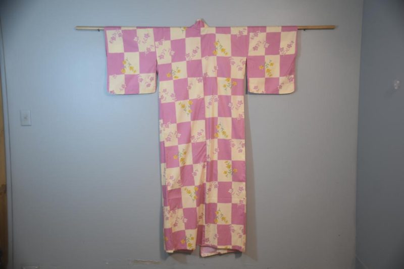 Wild Orchid Pink & Cream Japanese Cotton Yukata - Image 5