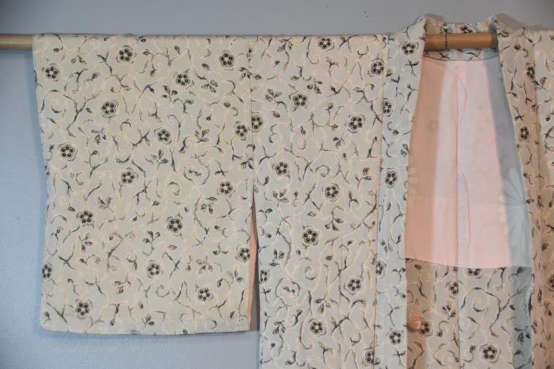 Silver Grey Bloom Japanese Vintage Haori Jacket - Image 3